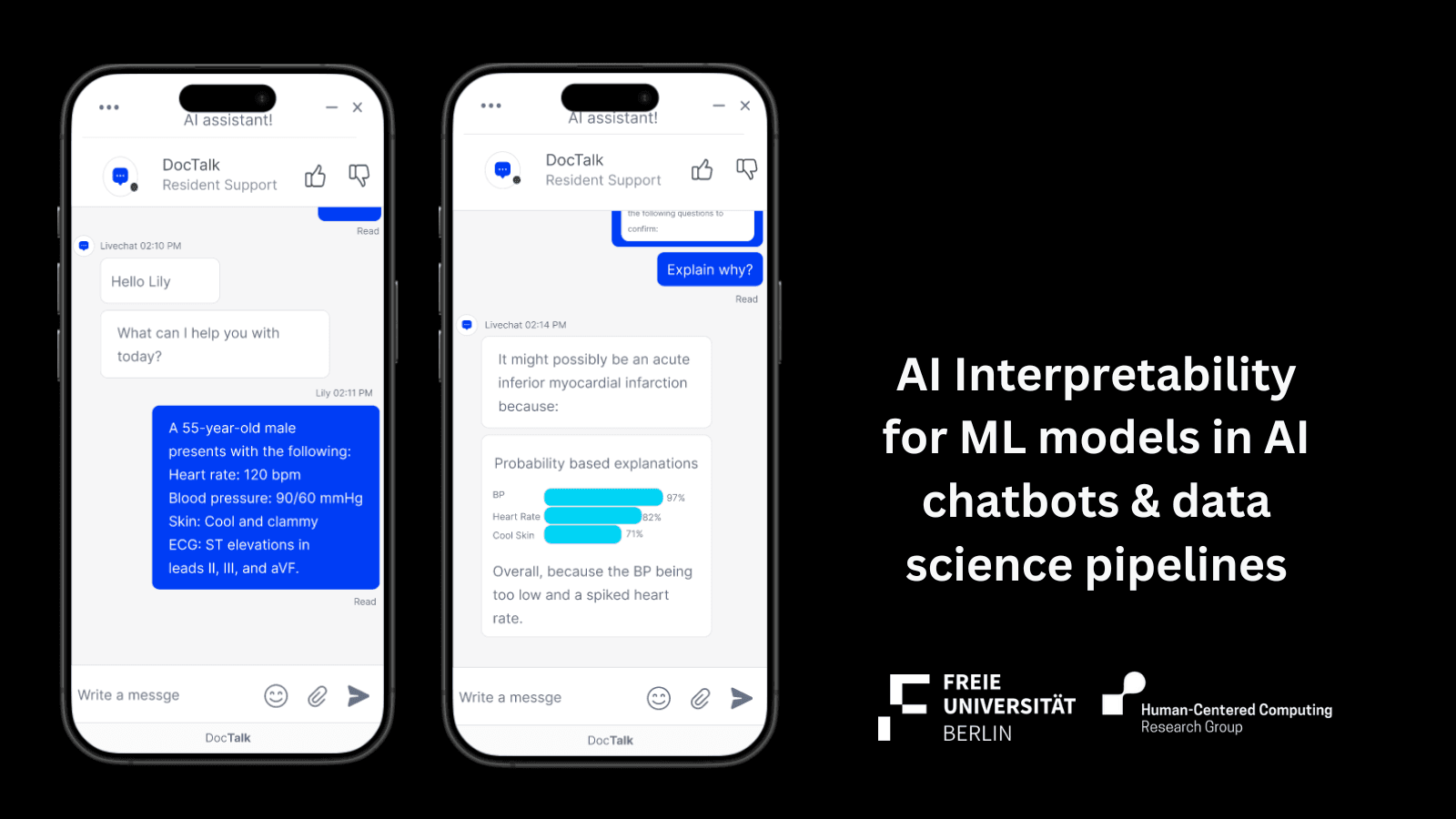 Image of a chatbot interface with LIME based AI explanations